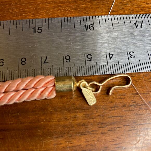 0023 Vintage 80s Monet Corded & Enameled Spring Floral Necklace Book Piece VG - Picture 6 of 8